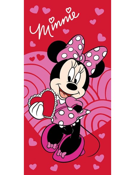 Drap de plage ou drap de bain Minnie Rouge - New discount.com