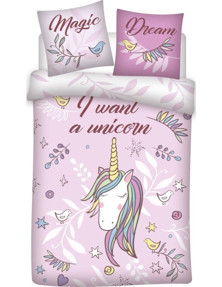 Parure housse de couette Licorne - Coton - New discount.com