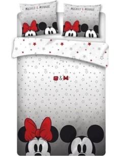 Parure de lit Mickey et Minnie 2 personnes 240 x 220 cm - New disco...