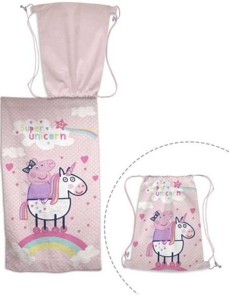 Drap de bain avec sac piscine Peppa Pig - New discount.com